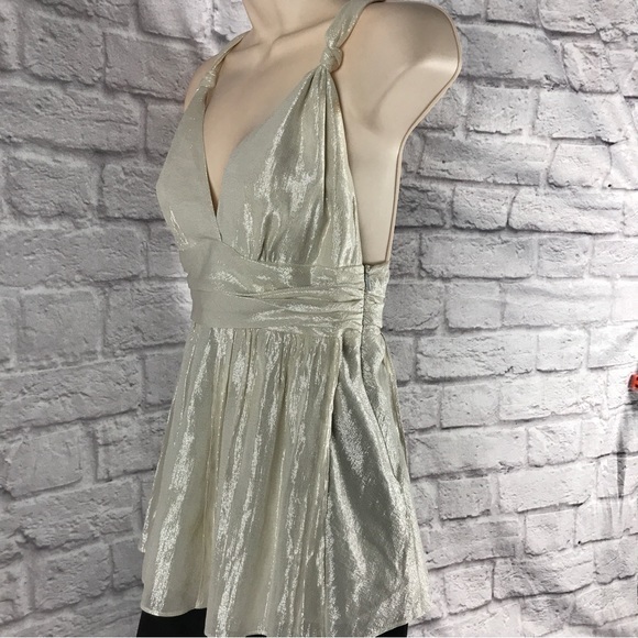 Rare Vintage Silk Goddess Top Victoria’s‎ Secret Moda Intl Metallic Silk SZ S - Picture 2 of 10